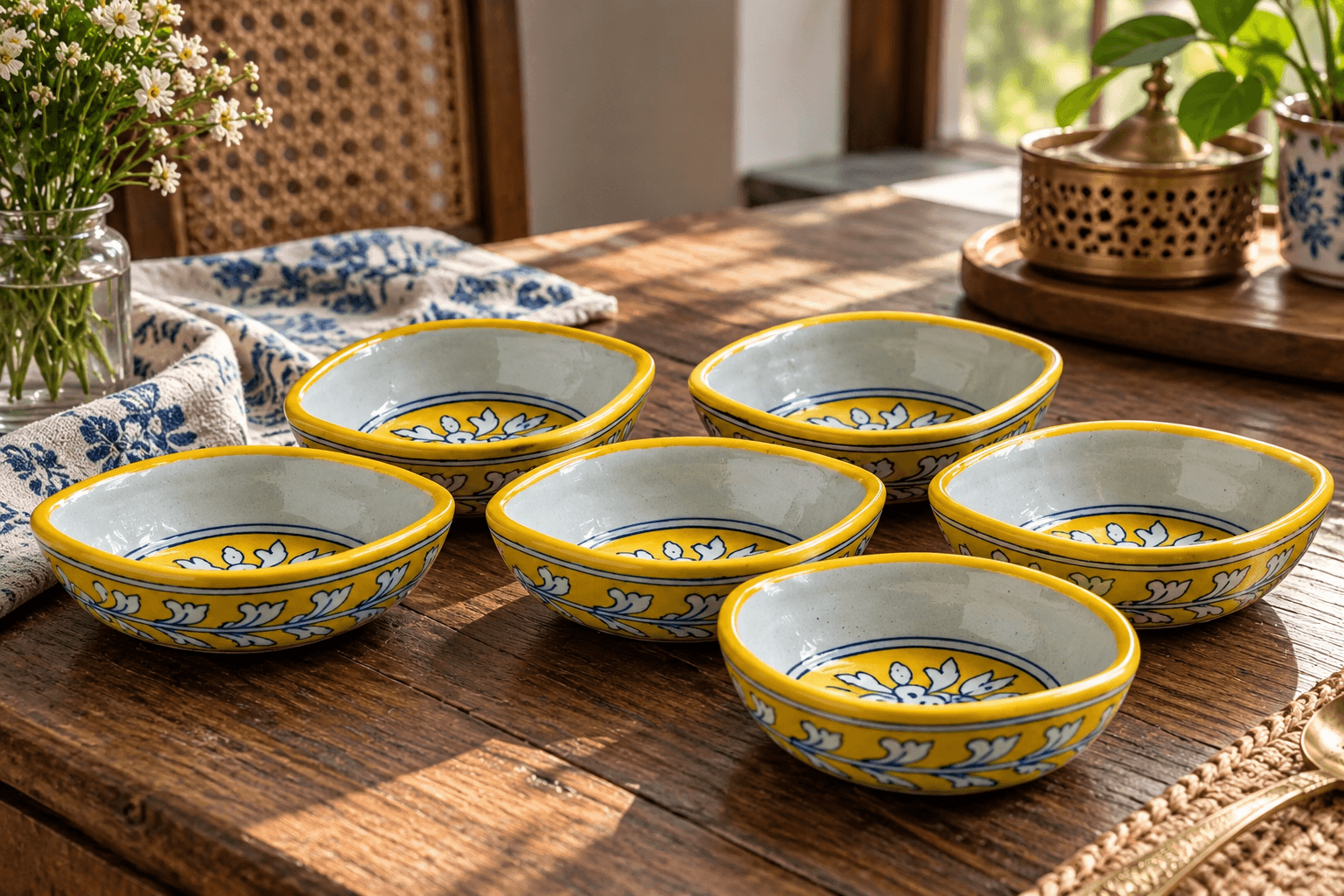 Handmade Boat Shape Design Sweet Bowl - Set Of 6