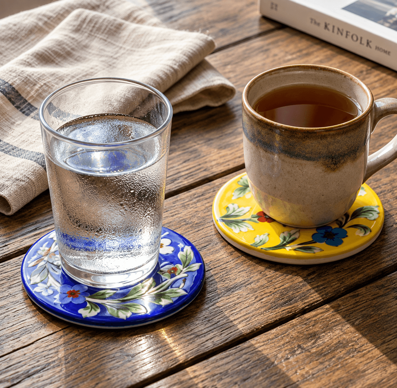Azure Bloom Tea Coaster